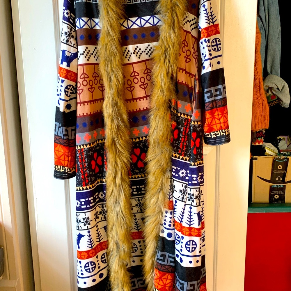 Faux Fur Hooded Cape